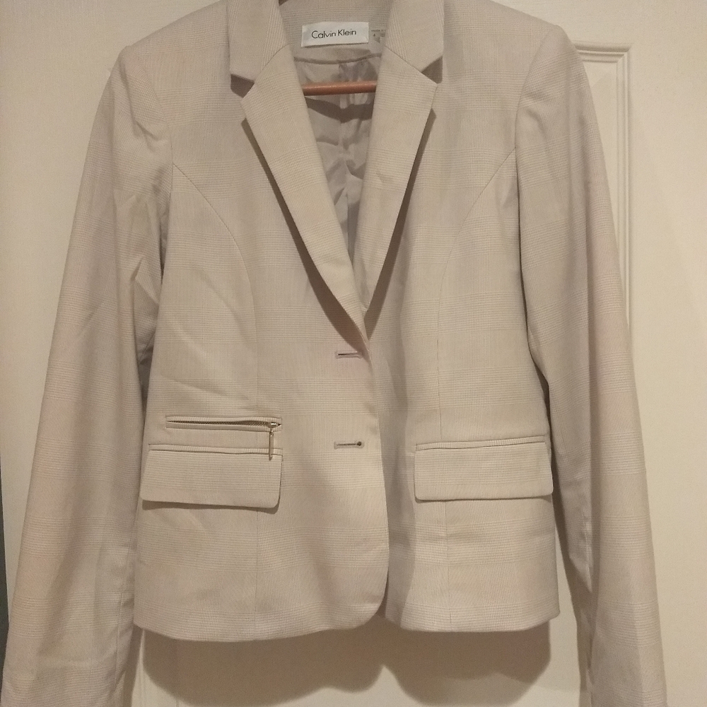 Calvin Klein ivory blazer size 4